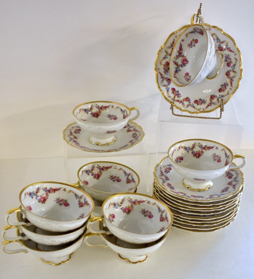 EDELSTEIN TEACUPS AND SAUCERS