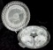 TWO DEPRESSION GLASS SERVING TRAYS