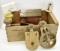 WOODEN CRATE FILLED TOOLS & MORE