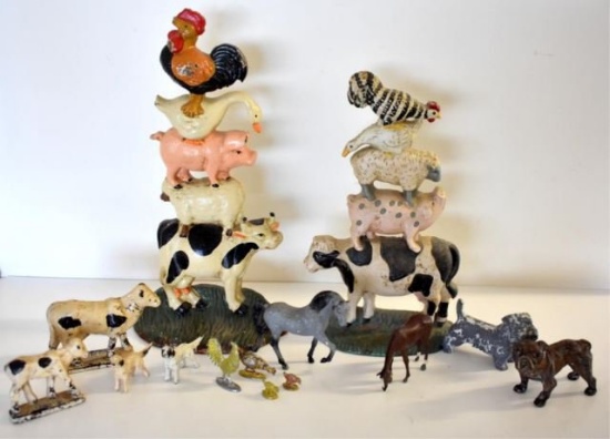 ASSORTED FARM ANIMAL DOORSTOPS & FIGURINES