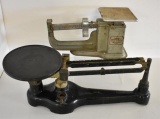 TWO VINTAGE BEAM SCALES