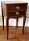 MAHOGANY TWO-DRAWER SIDE TABLE