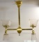 ARTS & CRAFTS BRASS HANGING LIGHT FIXTURE