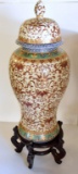 LARGE ASIAN URN & STAND