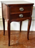 MAHOGANY TWO-DRAWER SIDE TABLE