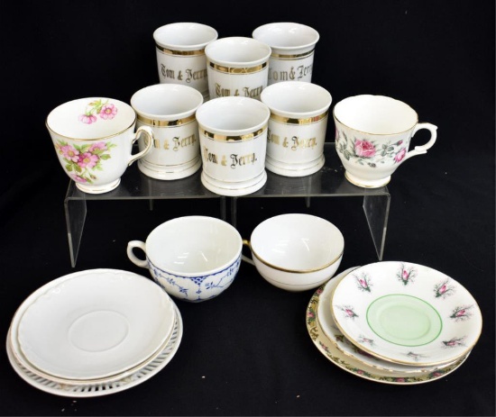 ASSORTED CUPS & SAUCERS