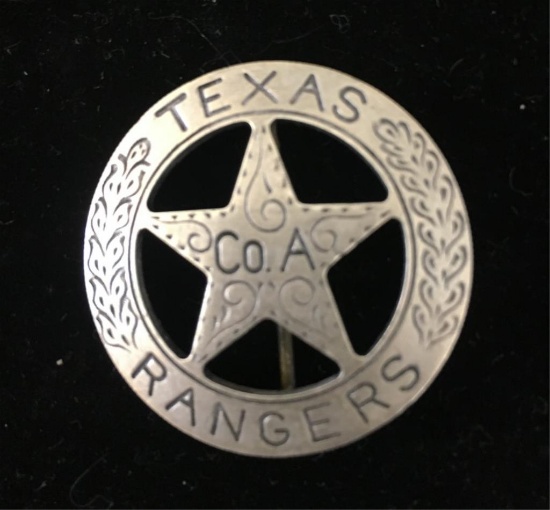 OLD WEST TEXAS RANGERS CO A MEXICAN PESO LAW BADGE