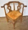 ANTIQUE CARVED OAK CORNER CHAIR