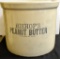 BISHOP'S PEANUT BUTTER ADVERTISING STONEWARE CROCK