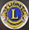 VINTAGE METAL LIONS INTERNATIONAL SIGN