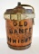 OLD BANFF WHISKY WOODEN ADVERTISING FLASK