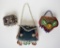 THREE PIECES OF ANTIQUE IROQUOIS TRIBE BEADED WHIMSY
