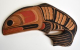 KWAKIUTL CARVED SALMON PLAQUE