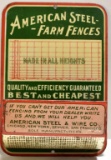 AMERICAN STEEL FARM FENCES TIN MATCH HOLDER