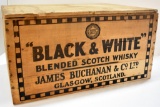 BLACK & WHITE SCOTCH WHISKY ADVERTISING CRATE
