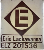 VINTAGE ERIE LACKAWANNA RAILWAY ADVERTISING SIGN