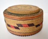 ANTIQUE NOOTKA/MAKAH TRIBE COVERED BASKET