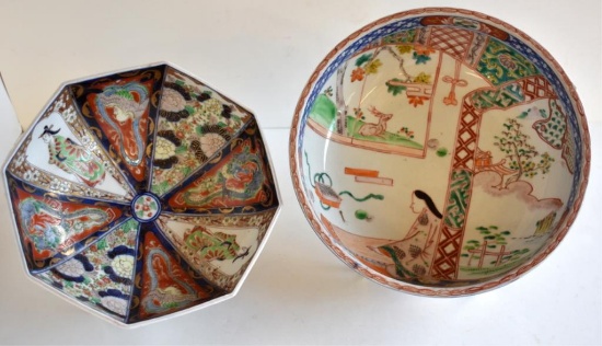 TWO IMARI MEIJI BOWLS