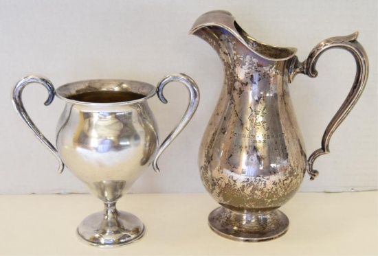 TWO STERLING SILVER TROPHIES