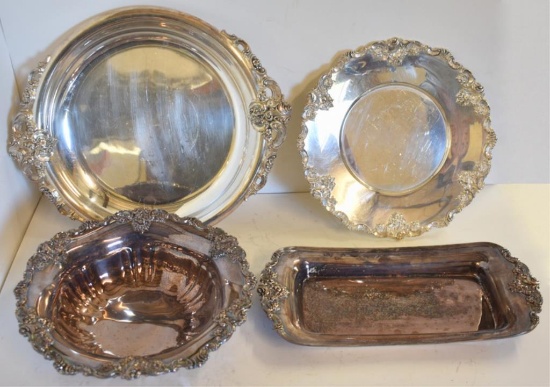 FOUR WALLACE "BAROQUE" SERVING DISHES