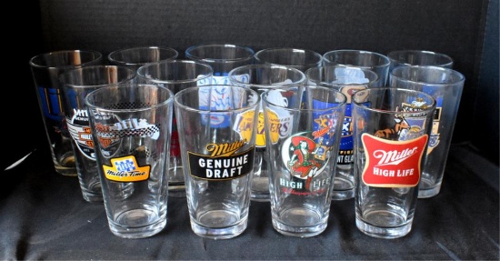 LARGE COLLECTION OF MILLER PINT GLASSES