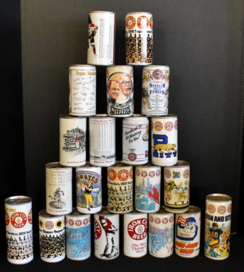 LARGE ASSORTMENT OF IRON CITY BEER CANS