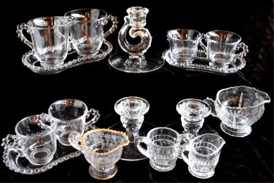 ASSORTED CLEAR DEPRESSION GLASS