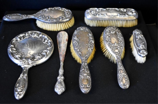 ASSORTED STERLING SILVER VANITY ITEMS