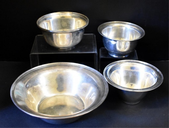 FOUR STERLING SILVER BOWLS