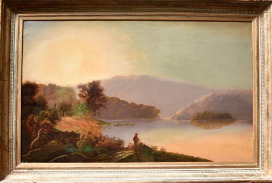 HUDSON RIVER SCHOOL OIL PAINTING ON CANVAS