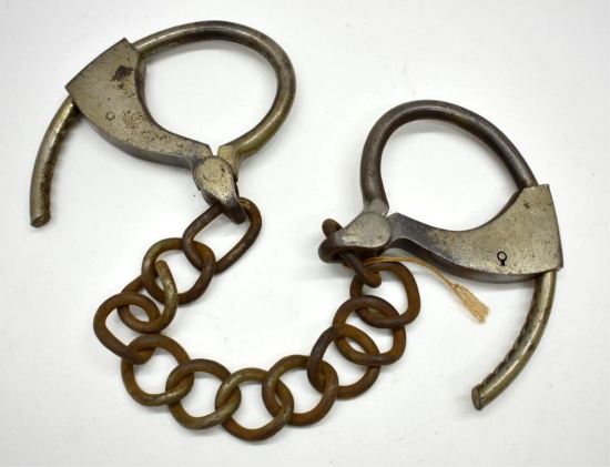 ANTIQUE CAST IRON HANDCUFFS