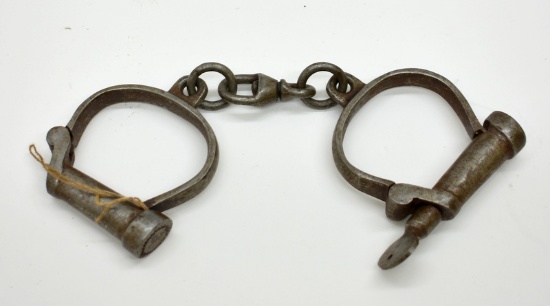 PAIR OF ANTIQUE STEEL HANDCUFFS