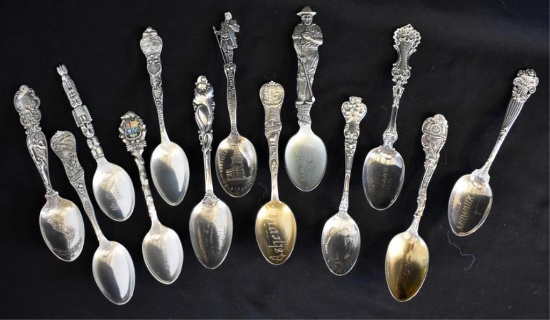 ANTIQUE STERLING SILVER COLLECTOR'S SPOONS