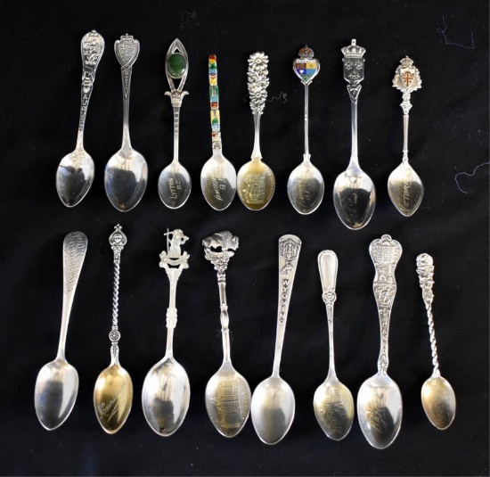 ANTIQUE STERLING SILVER COLLECTOR'S SPOONS