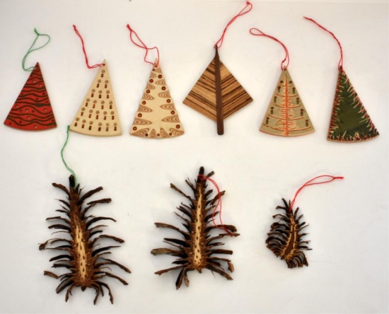 HEINZ NORHAUSEN WOOD SCULPTED CHRISTMAS ORNAMENTS