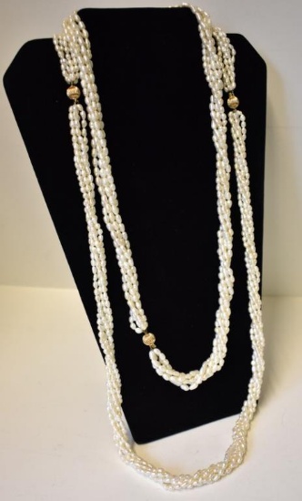TWO FRESHWATER PEARL NECKLACES