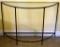 GLASS TOPPED DEMI-LUNE OCCASIONAL TABLE