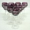 TEN AMETHYST CUT TO CLEAR CORDIAL GLASSES