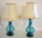 PAIR OF GLASS BOUDOIR LAMPS