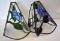 TWO STAINED GLASS WALL MOUNT SHADES