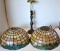 TWO STAINED GLASS LAMP SHADES & MORE