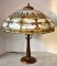 ANTIQUE STAINED GLASS TABLE LAMP
