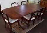 DUNCAN PHYFE STYLE MAHOGANY DINING TABLE & CHAIRS