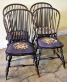 SET OF FOUR ANTIQUE WALNUT CHAIRS