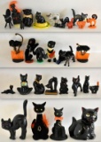 ASSORTED HALLOWEEN & BLACK CAT FIGURINES