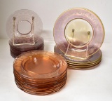 ASSORTED COLORED GLASS PLATES