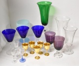 ASSORTED STEMWARE & VASES