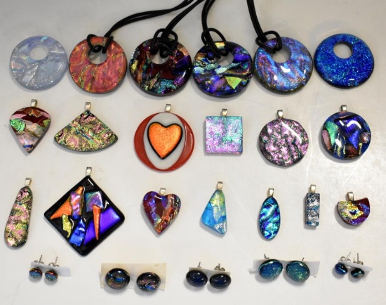 DICHROIC GLASS COSTUME JEWELRY (ASPCA CHARITY LOT)