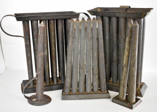 PRIMITIVE TIN CANDLE MOLDS