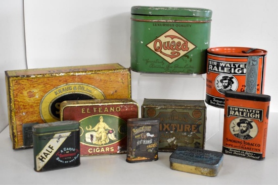 ASSORTMENT OF TOBACCO TINS